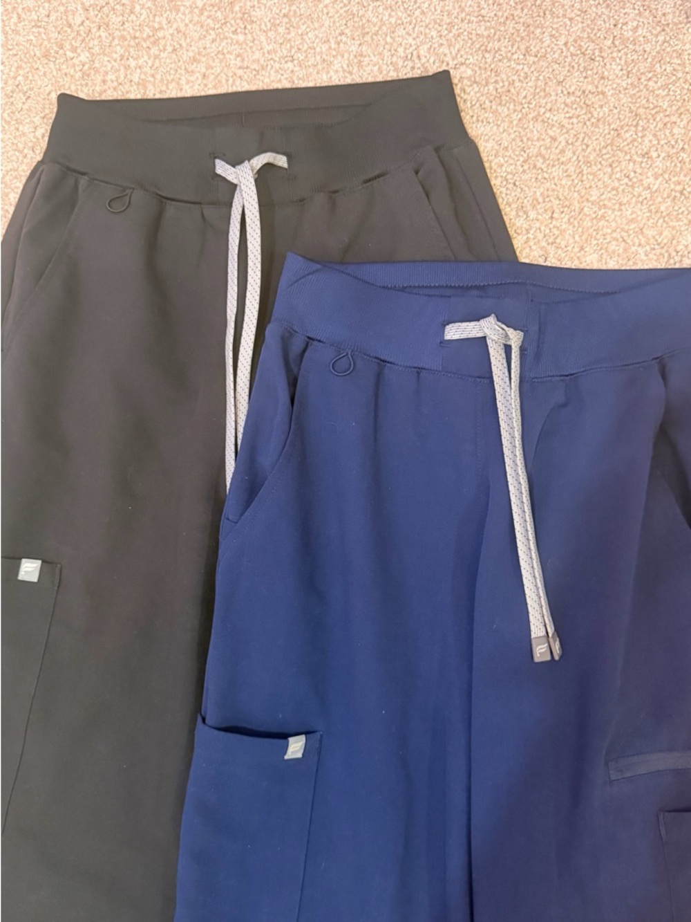 Fabletics Navy & Black scrub pants. Set of 2 XS